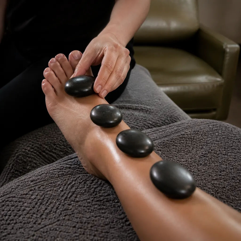 Signature Hot Stone Foot Therapy included in Privé Indulgence